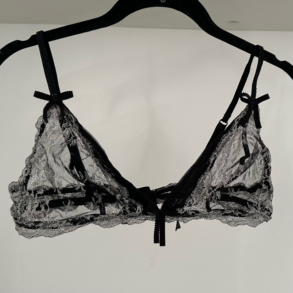 Vintage Chantal Thomass Elegant Black Lace Bralette